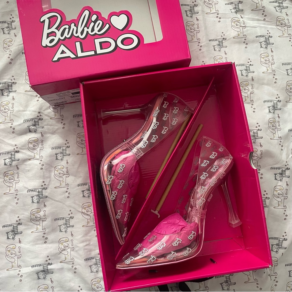 barbie x aldo heels, brand new in box!! 🩷